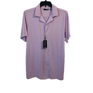 Murano Mens Size Large Tall Liquid Luxury Shirt Lilac Cotton Collared NWT